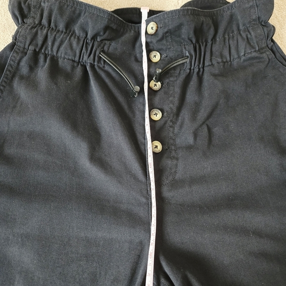 Urban Outfitters Women Black High Rise Button Front Paperbag Waist Pant Size S - Picture 8 of 14